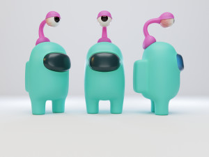 among us eyeball lamp character 3D Model