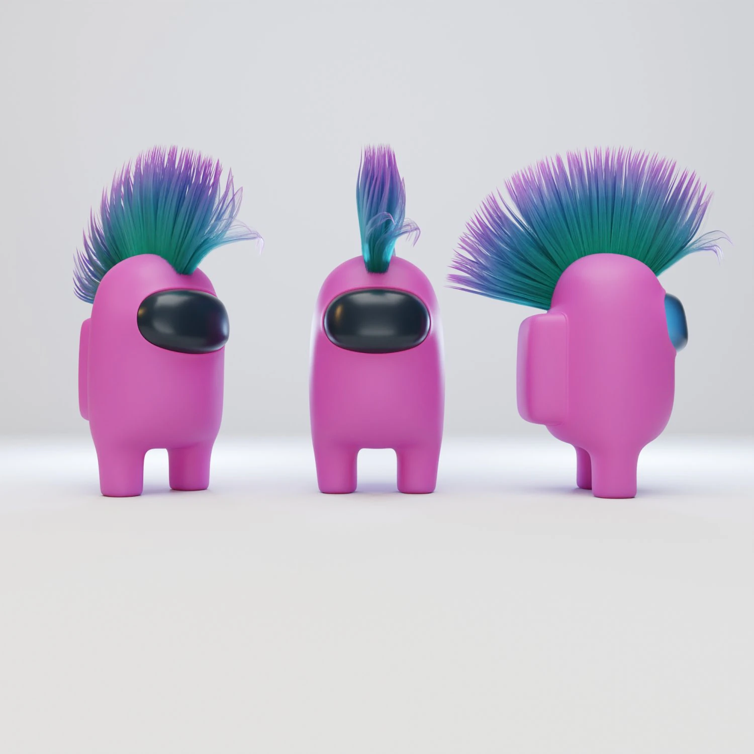 among us mohawk character 3D Model .c4d .max .obj .3ds .fbx .stl .blend