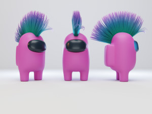 among us mohawk character 3D Model
