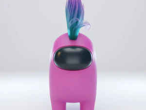 among us mohawk character 3D Model