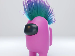 among us mohawk character 3D Model