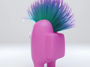 among us mohawk character 3D Model