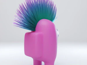 among us mohawk character 3D Model