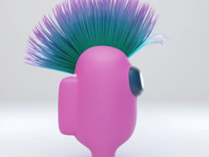 among us mohawk character 3D Model