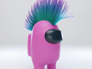 among us mohawk character 3D Model
