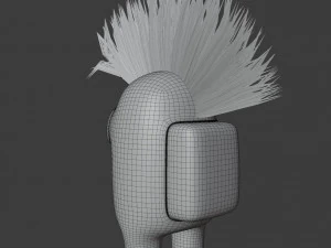 among us mohawk character 3D Model