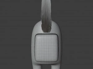 among us mohawk character 3D Model