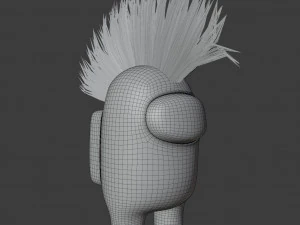 among us mohawk character 3D Model