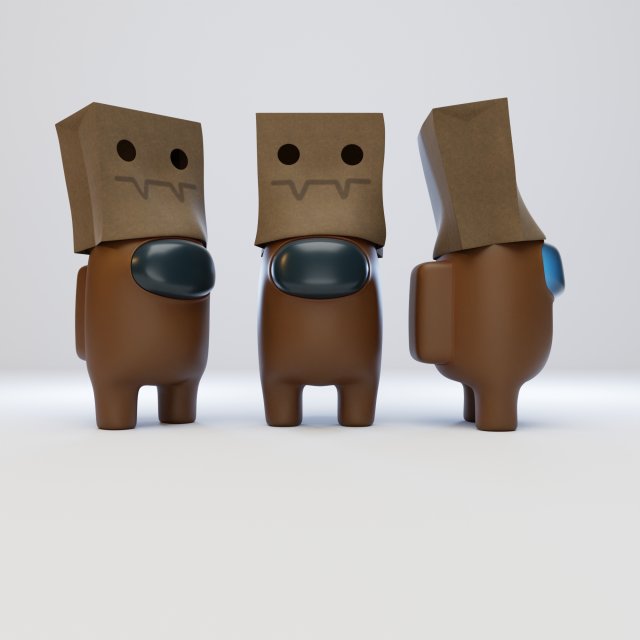 among us spooky paper bag character Modèle 3D .c4d .max .obj .3ds .fbx .stl .blend 