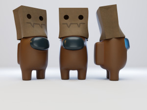 among us spooky paper bag character Modelo 3D