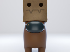 among us spooky paper bag character Modèle 3D