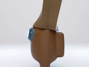 among us spooky paper bag character 3D Model