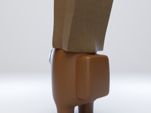 among us spooky paper bag character Modèle 3D
