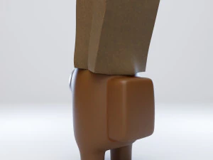 among us spooky paper bag character 3D Model