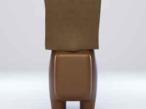 among us spooky paper bag character Modèle 3D