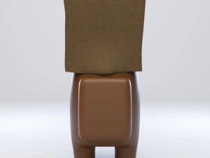 among us spooky paper bag character 3D Model