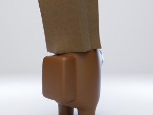 among us spooky paper bag character Modèle 3D