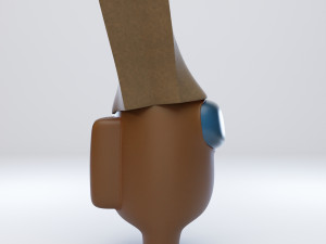 among us spooky paper bag character Modèle 3D
