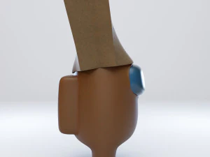 among us spooky paper bag character 3D Model