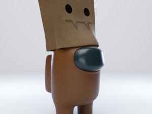 among us spooky paper bag character Modèle 3D