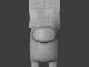 among us spooky paper bag character 3D Model