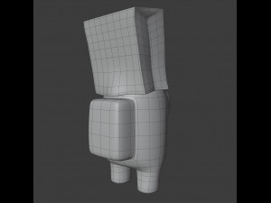 among us spooky paper bag character Modèle 3D