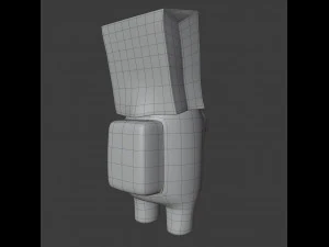 among us spooky paper bag character 3D Model