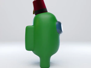 among us fez character 3D Model