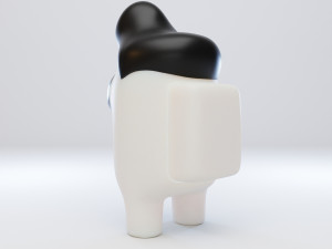 among us pompadour character Modelo 3D