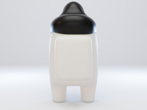among us pompadour character Modelo 3D
