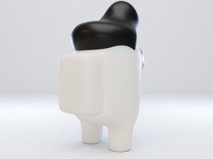 among us pompadour character Modelo 3D