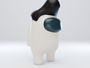 among us pompadour character Modelo 3D