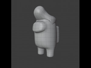 among us pompadour character Modelo 3D