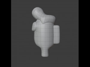 among us pompadour character Modelo 3D