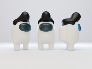 among us pompadour character 3D Model
