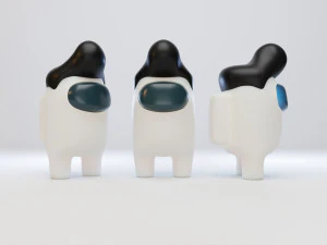 di antara kita karakter pompadour Model 3D