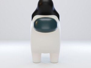 among us pompadour character Modelo 3D