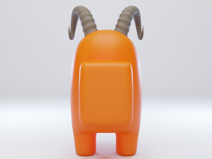 among us ram horns character Model 3D