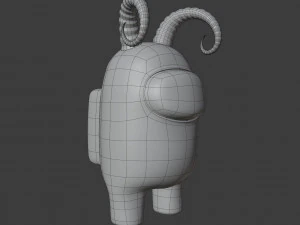 among us ram horns character 3D Model