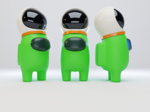 among us astronaut helmet character 3D Model