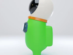 among us astronaut helmet character 3D Model