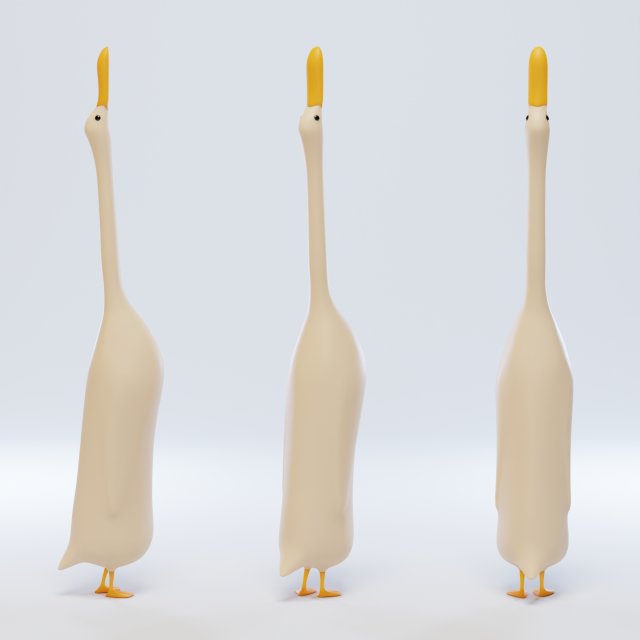 duck death and the tulip duck character Modello 3D .c4d .max .obj .3ds .fbx .stl .blend 