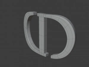 logotipo crist&atilde;o dior Modelo 3D