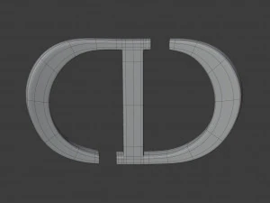 logotipo crist&atilde;o dior Modelo 3D