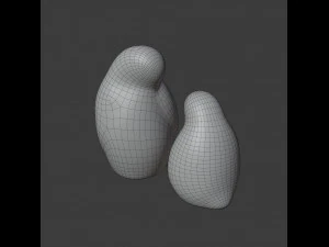 figure di uccelli a riposo Modello 3D