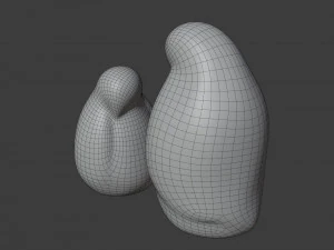 figure di uccelli a riposo Modello 3D