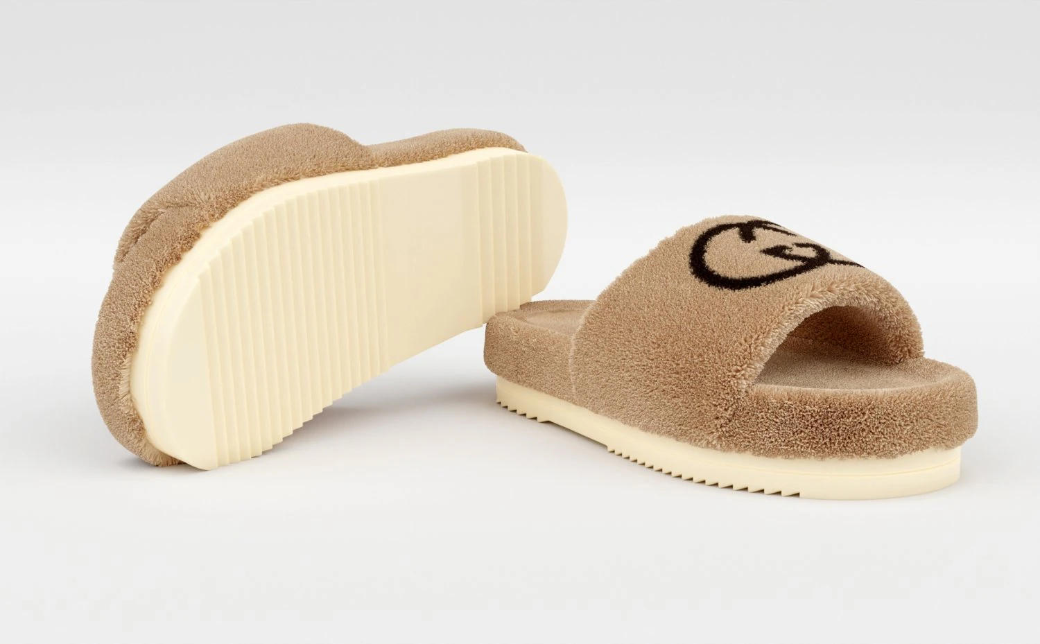 Wool slide sandal 3D Model .c4d .max .obj .3ds .fbx .stl .blend 