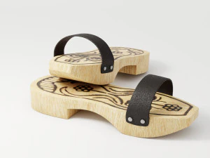 wooden clogs 3D Model