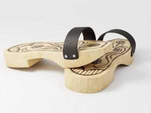wooden clogs Model 3D