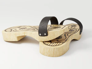 wooden clogs 3D Model